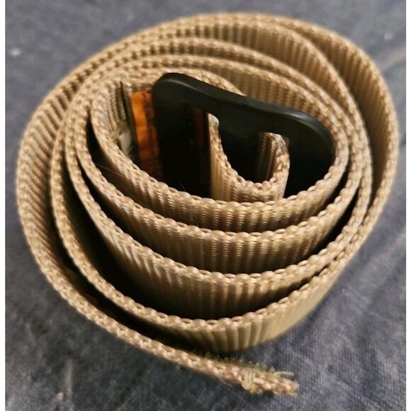Khaki Web Belt 37.5 X 1.175" " Fits Max 34" Waist Buckle + Touch Fastener - Picture 2 of 2